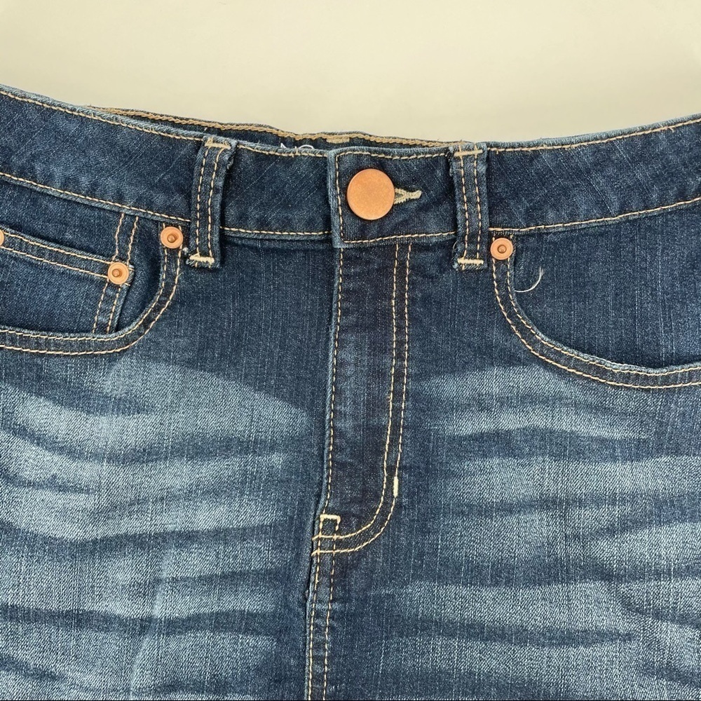 NOBO Denim Mini Skirt with Red Striped Seams - Picture 5 of 13